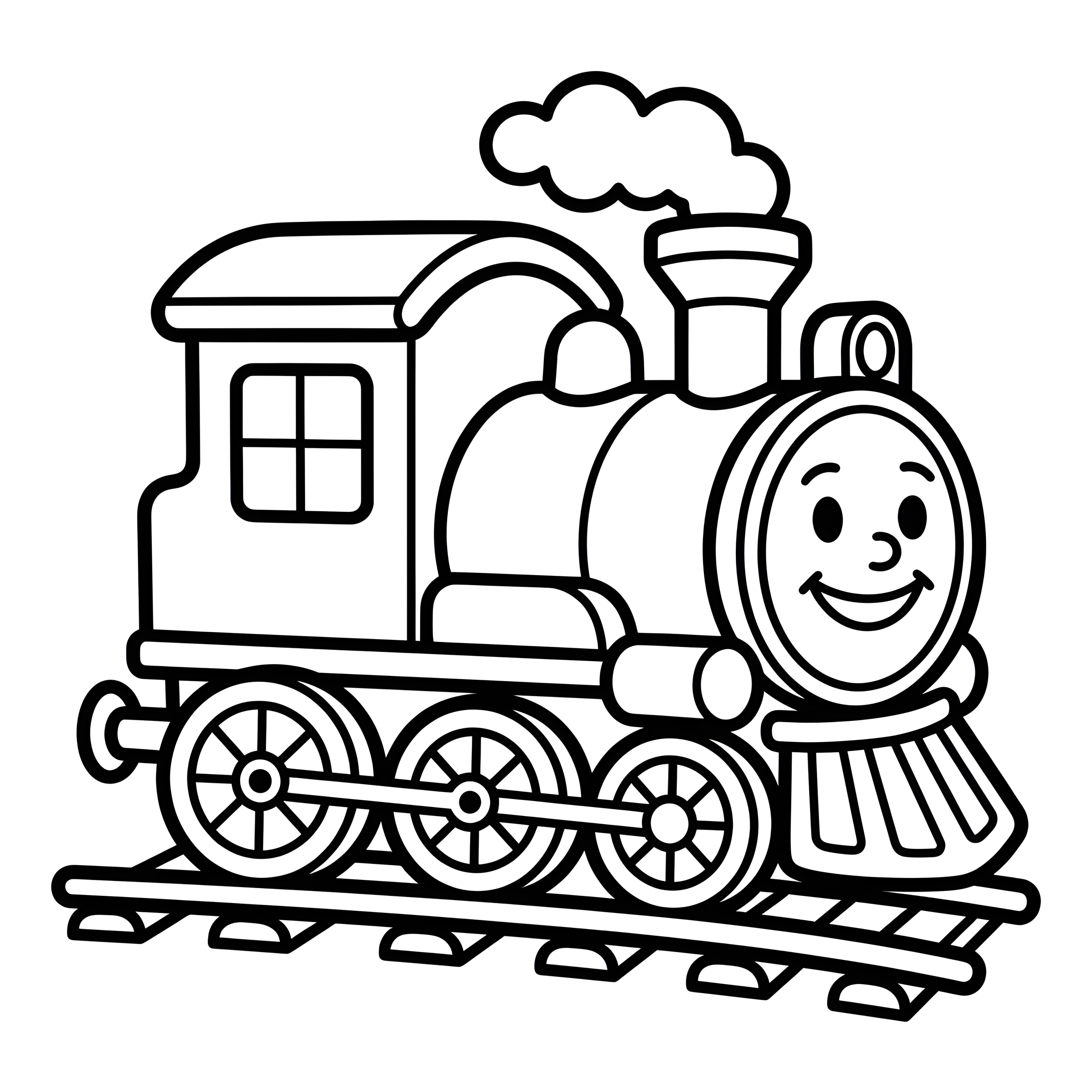 Simple toy train coloring page