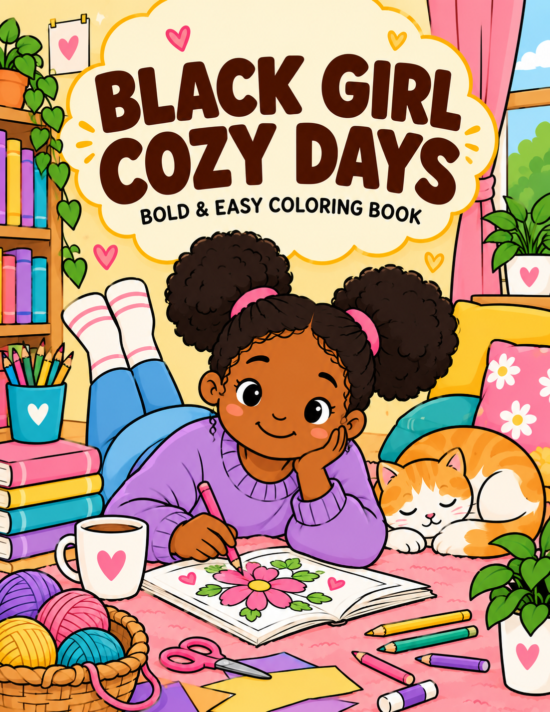 Black Girl Cozy Days colorful cover