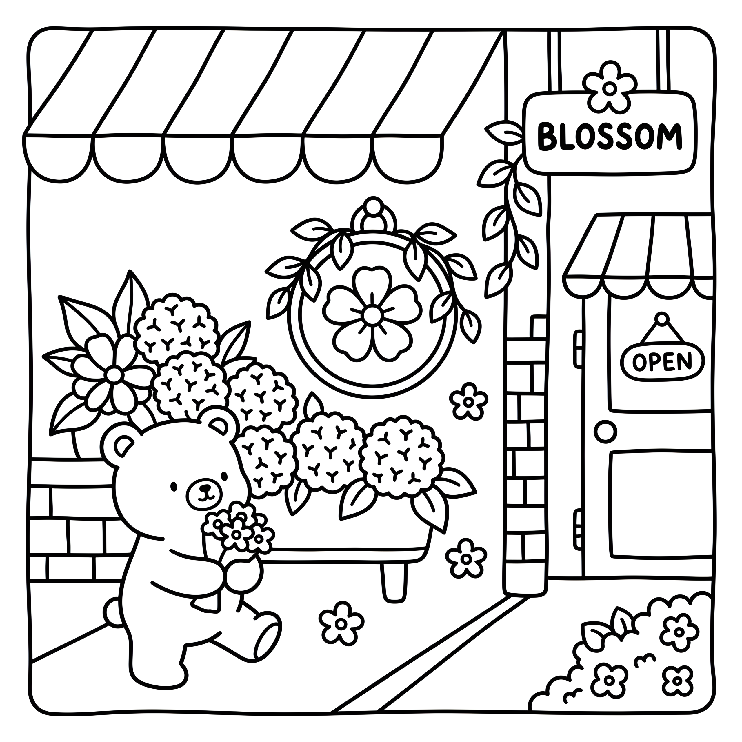 Cozy cat reading coloring page