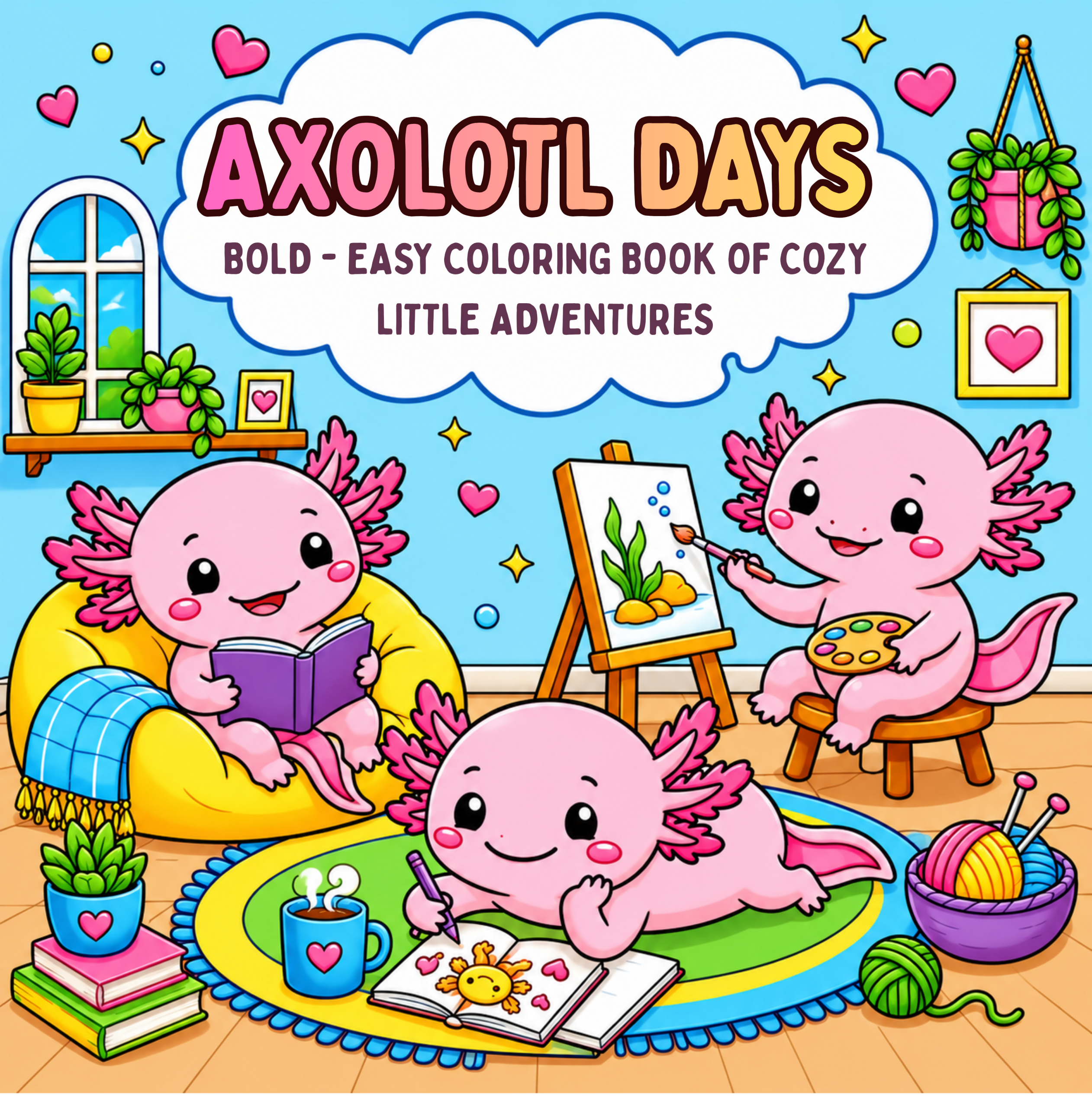 Axolotl Days coloring book cover